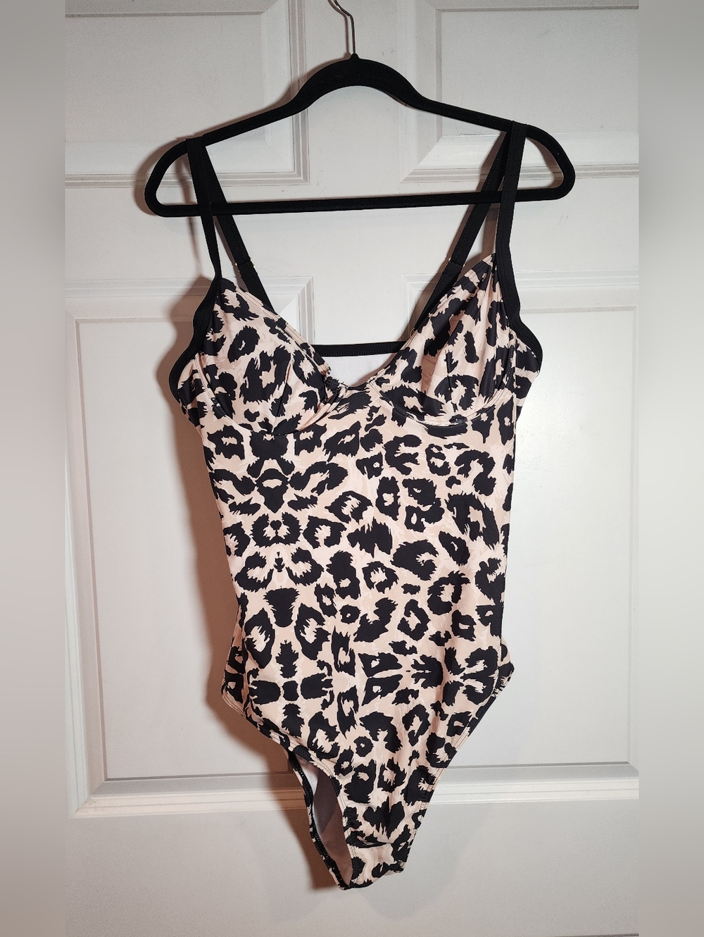 Shein Leopard Print One Piece Swimsuit 1XL Underwire Push Up
